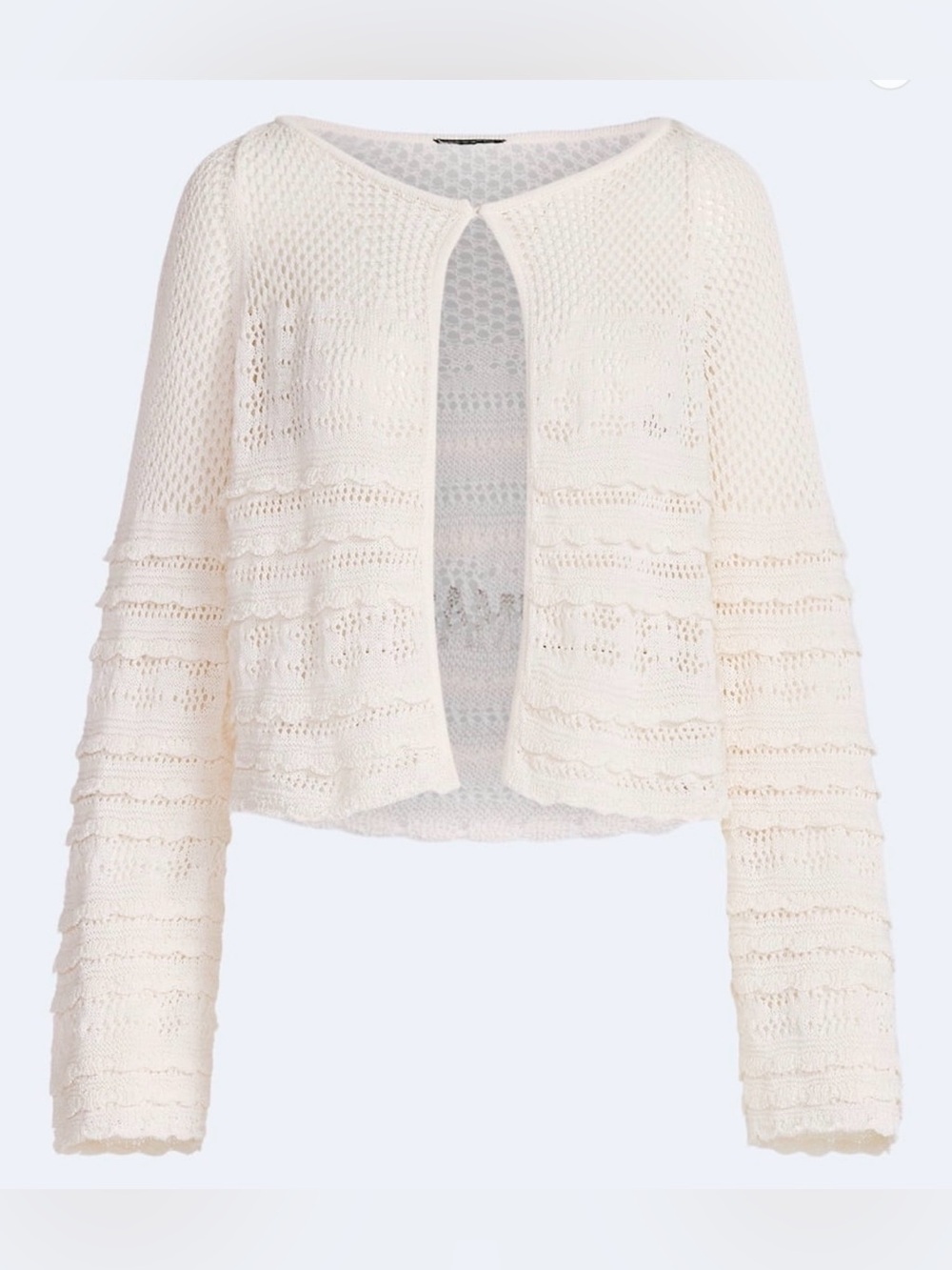 Scoop Women Stitch Mix Button Front Cardigan (Size: M)